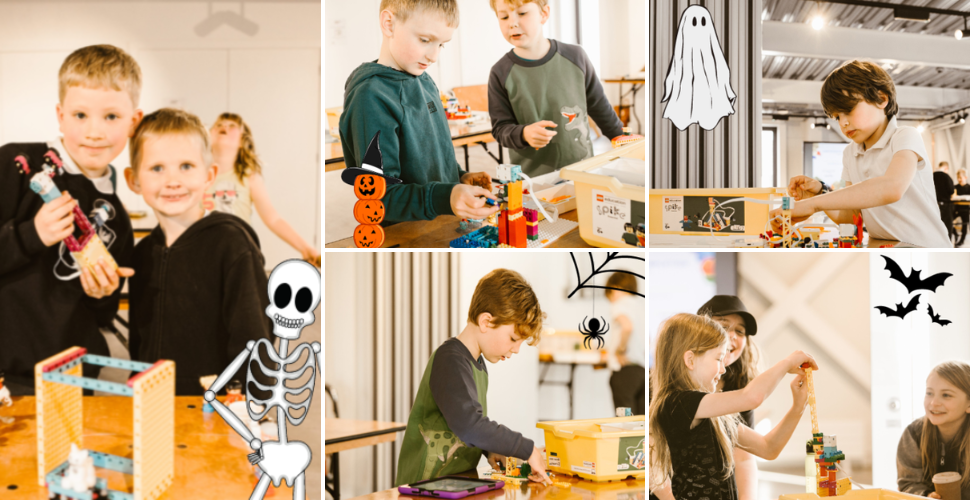 Halloween lego workshops collage